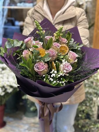 10 Adet İthal Mor Gül